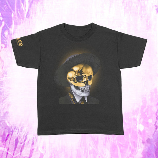 Gold Skull - Black T-Shirt