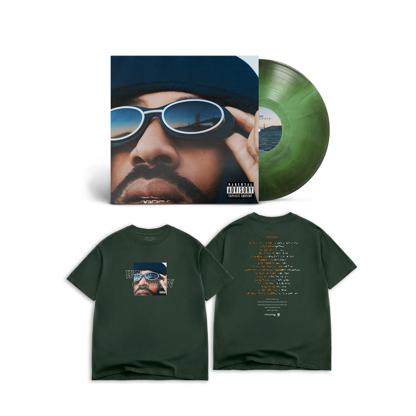 Who Coppin Vinyl & Album T-Shirt Fan Pack - Green Galaxy
