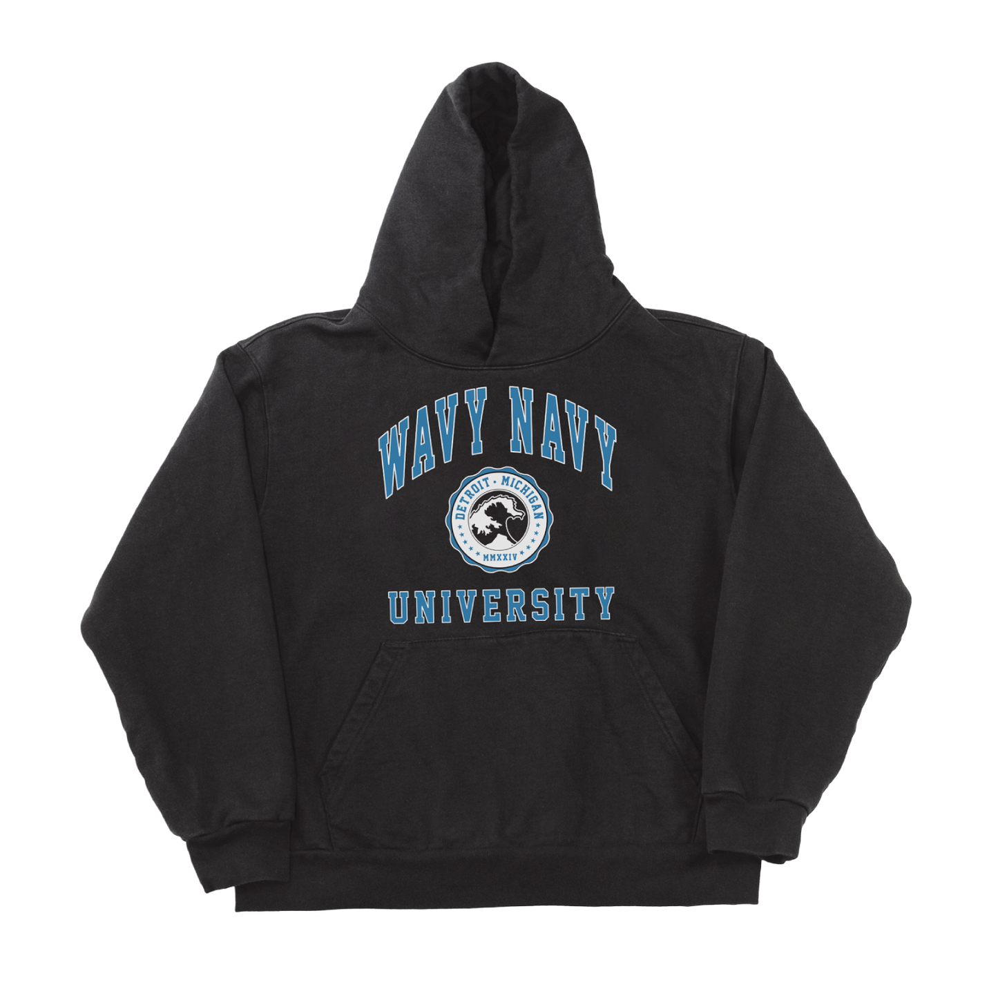 Wavy Navy University Hoodie (Black)