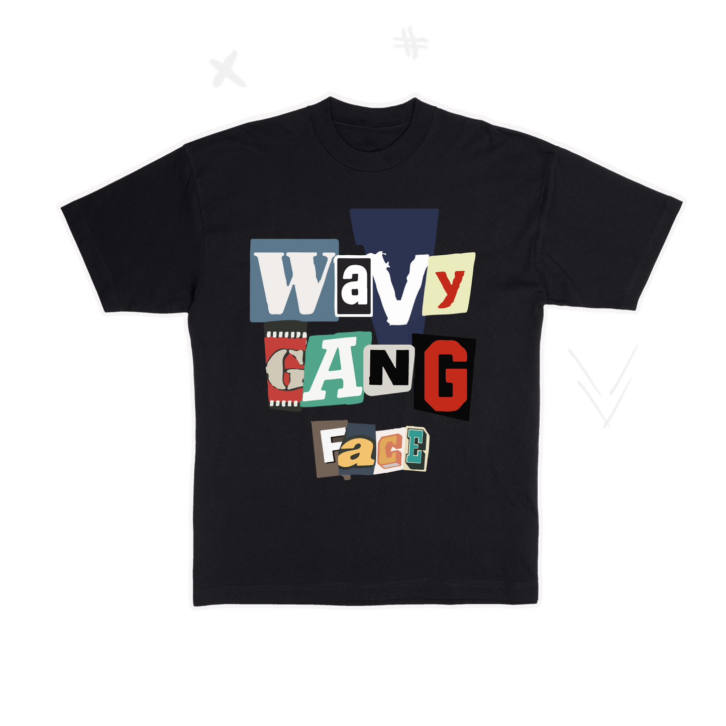 Wavy Gang FACE T-Shirt (Black)